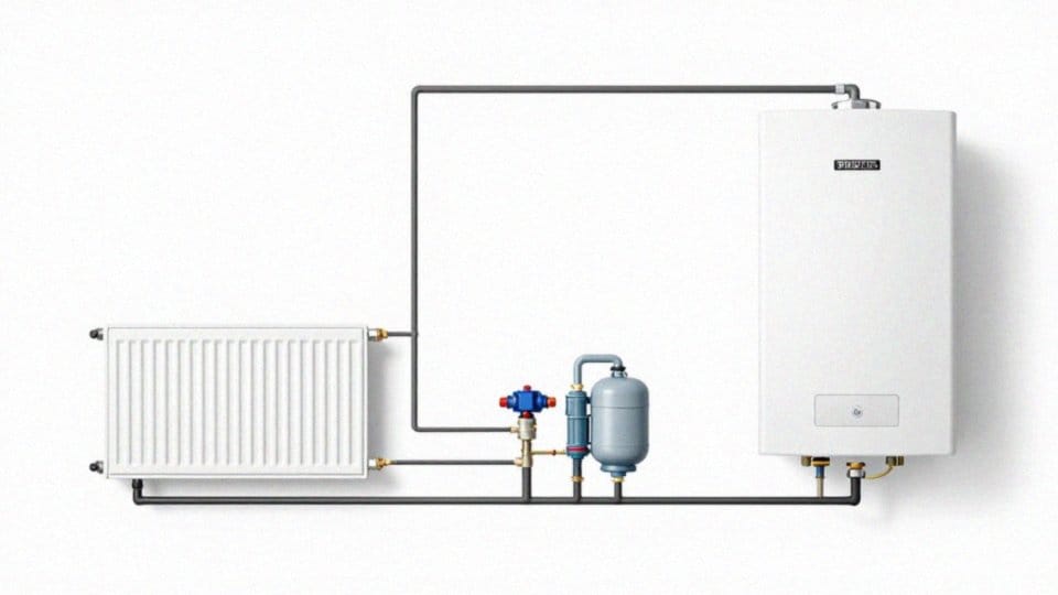 Jak wygląda schemat instalacji CO z kotłem jednofunkcyjnym?